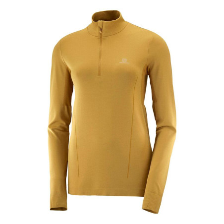 T-Shirt Running ML SALOMON Femme COMET SEAMLESS HZ Moutarde AH 2021