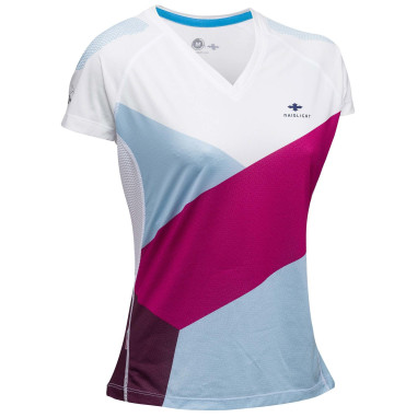 T-Shirt Running RAIDLIGHT Femme XP Fit 3D Blanc / Fuschia / Bleu PE 2019