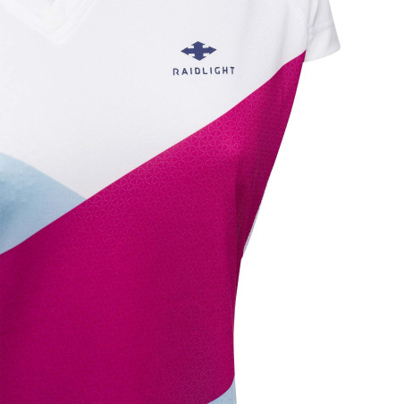 T-Shirt Running RAIDLIGHT Femme XP Fit 3D Blanc / Fuschia / Bleu ciel PE 2019