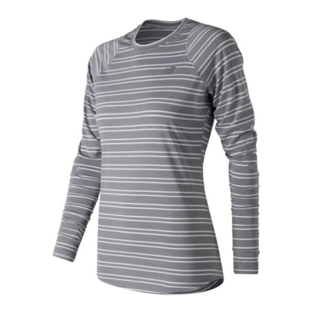 T-Shirt Manches Longues NEW BALANCE Femme Seasonaless Gris AH 2018