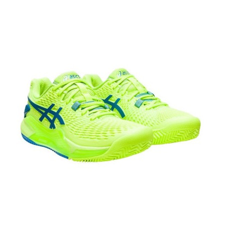 Chaussures ASICS Femme GEL-RESOLUTION 9 Terre Battue Jaune / Vert PE 2023