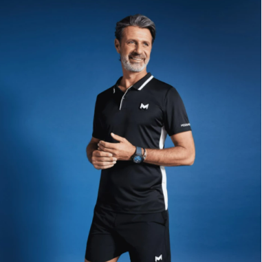 Polo MOURATOGLOU Homme MATCH Noir / Blanc PE 2024
