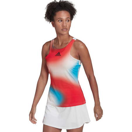 Débardeur ADIDAS Femme MELBOURNE Y-TANK Rouge / Bleu / Saumon PE 2022