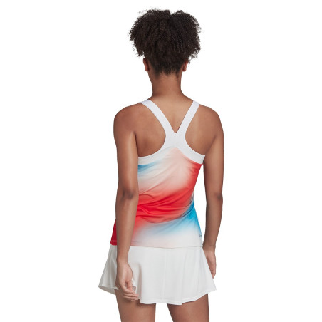 Débardeur ADIDAS Femme MELBOURNE Y-TANK Rouge / Bleu / Saumon PE 2022