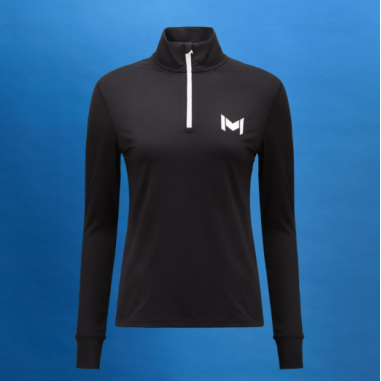 Sweat Demi-zippé MOURATOGLOU DRI FIT Femme Noir / Blanc PE 2024
