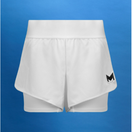 Short MOURATOGLOU DRI FIT Femme Blanc / Noir PE 2024