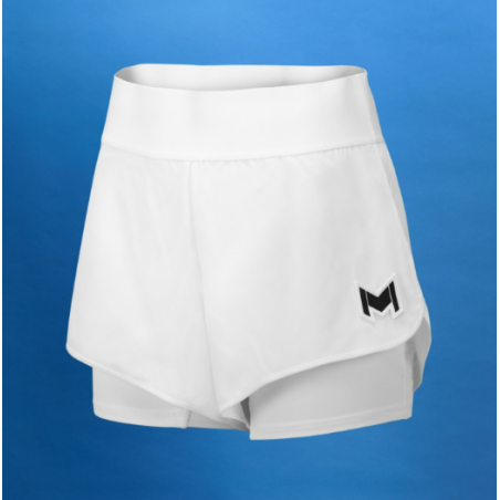 Short MOURATOGLOU DRI FIT Femme Blanc / Noir PE 2024