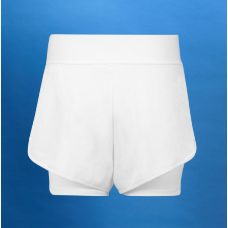 Short MOURATOGLOU DRI FIT Femme Blanc / Noir PE 2024