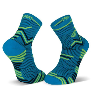 Chaussettes Running BV SPORT Courtes TRAIL ULTRA Bleu / Vert Gris PE 2022