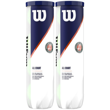 Bipack de 4 balles WILSON Roland Garros All Court