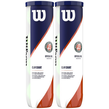Bipack de 4 balles WILSON Clay Court Roland Garros