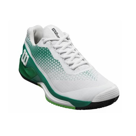 Chaussures WILSON Homme RUSH PRO 4.0 Terre Battue Blanc / Vert PE 2023