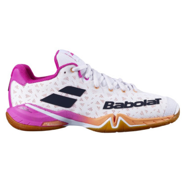 Chaussures BABOLAT Femme Shadow Tour Indoor Blanc / Rose / Noir AH 2022