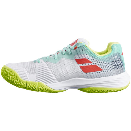 Chaussures Padel BABOLAT Femme JET RITMA Blanc / Vert / Jaune PE 2021
