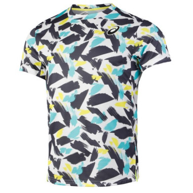 T-Shirt ASICS Homme MATCH GRAPHIC SS TOP Blanc/ Bleu/ Jaune PE 2022
