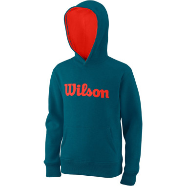 Sweat à Capuche WILSON Garçon SCRIPT COTTON Bleu Corail PE 2022