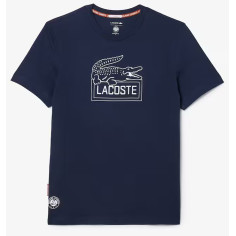 T-Shirt LACOSTE Homme SPORT ROLAND GARROS Marine / Blanc...