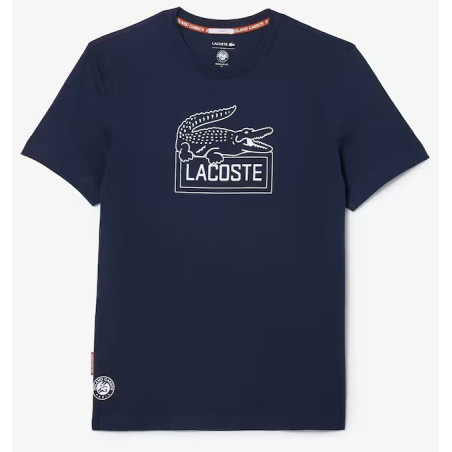 T-Shirt LACOSTE Homme SPORT ROLAND GARROS Marine / Blanc PE 2024