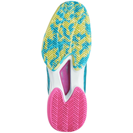 Chaussures BABOLAT Femme Jet Mach 2 Terre Battue Turquoise / Rose PE 2020
