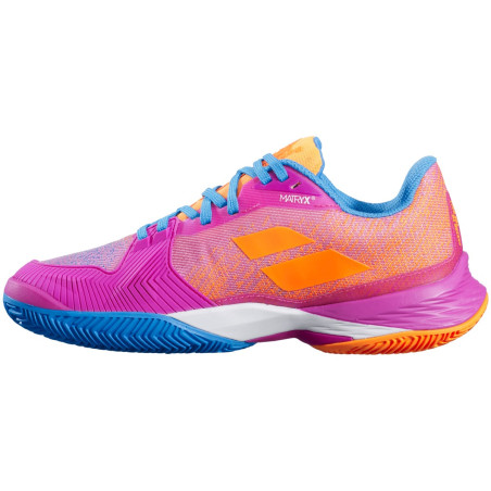 Chaussures BABOLAT Femme JET MACH 3 Clay Rose / Ornage / Bleu 2021