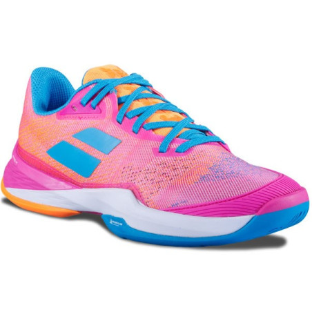Chaussures BABOLAT Femme JET MACH 3 Clay Rose / Ornage / Bleu 2021