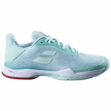 Chaussures BABOLAT Femme JET TERE All Court Turquoise / Blanc / Rouge AH 2022