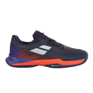 Chaussures BABOLAT Garçon JET MACH 3 All Court Junior Bleu/Violet/Rouge AH 2021