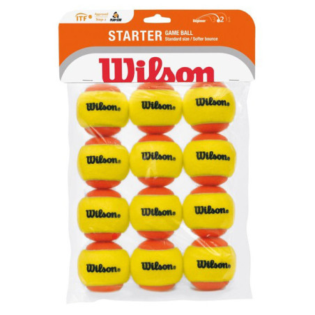 Sachet de 12 balles Mini Tennis WILSON Starter Orange