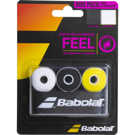 Grip BABOLAT Syntec Pro VS Original Feel Noir / Jaune / Blanc 
