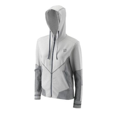 Veste à capuche zippée WILSON Femme RUSH PRO SMLS HOODED Gris AH 2022