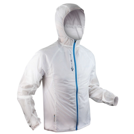 Veste Running RAIDLIGHT Homme Hyperlight Windproff Blanc  / Gris PE 2019