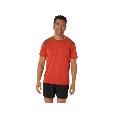 T-Shirt Running ASICS Homme ROAD SS TOP Rouge PE 2024