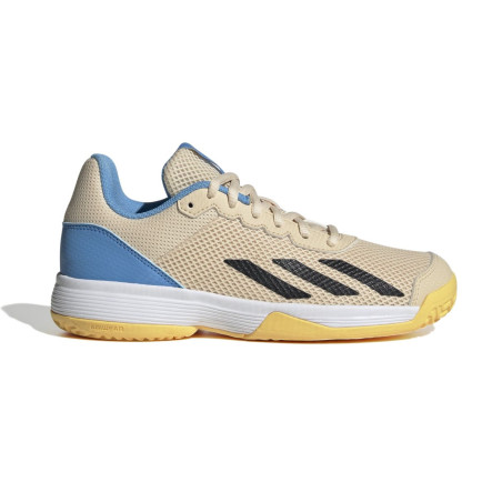 Chaussures ADIDAS Junior COURTFLASH Beige / Bleu / Jaune PE 2024