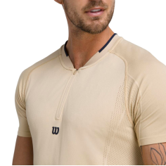 T-Shirt WILSON Homme 1/2 Zip PLAYERS SEAMLESS Beige PE 2024 2