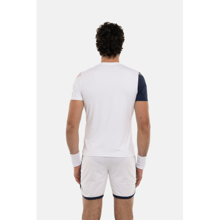 T-Shirt HYDROGEN Homme SPORT STRIPES TECH  Blanc / Bleu / Rouge 2024