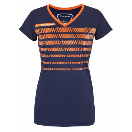 T-Shirt TECNIFIBRE Femme F2 Airmesh 360 Marine / Orange PE 2018