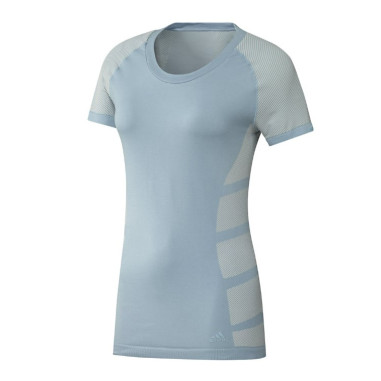 T-Shirt Running ADIDAS Femme CRU PRIME KNIT Bleu PE 2019