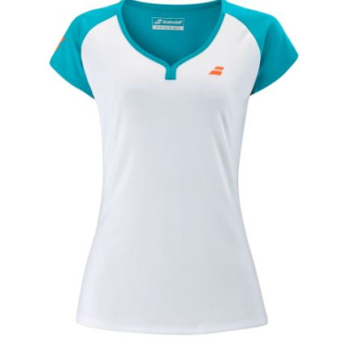 T-Shirt BABOLAT Femme PLAY CAP SLEEVE TOP Bleu/ Blanc PE 2021