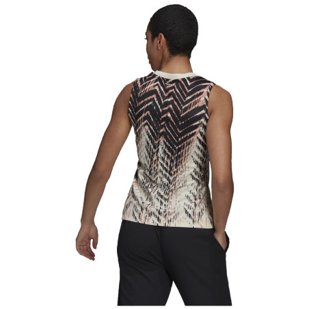 Débardeur ADIDAS Femme T MATCH TANK Noir / Ecru / Corail AH 2021