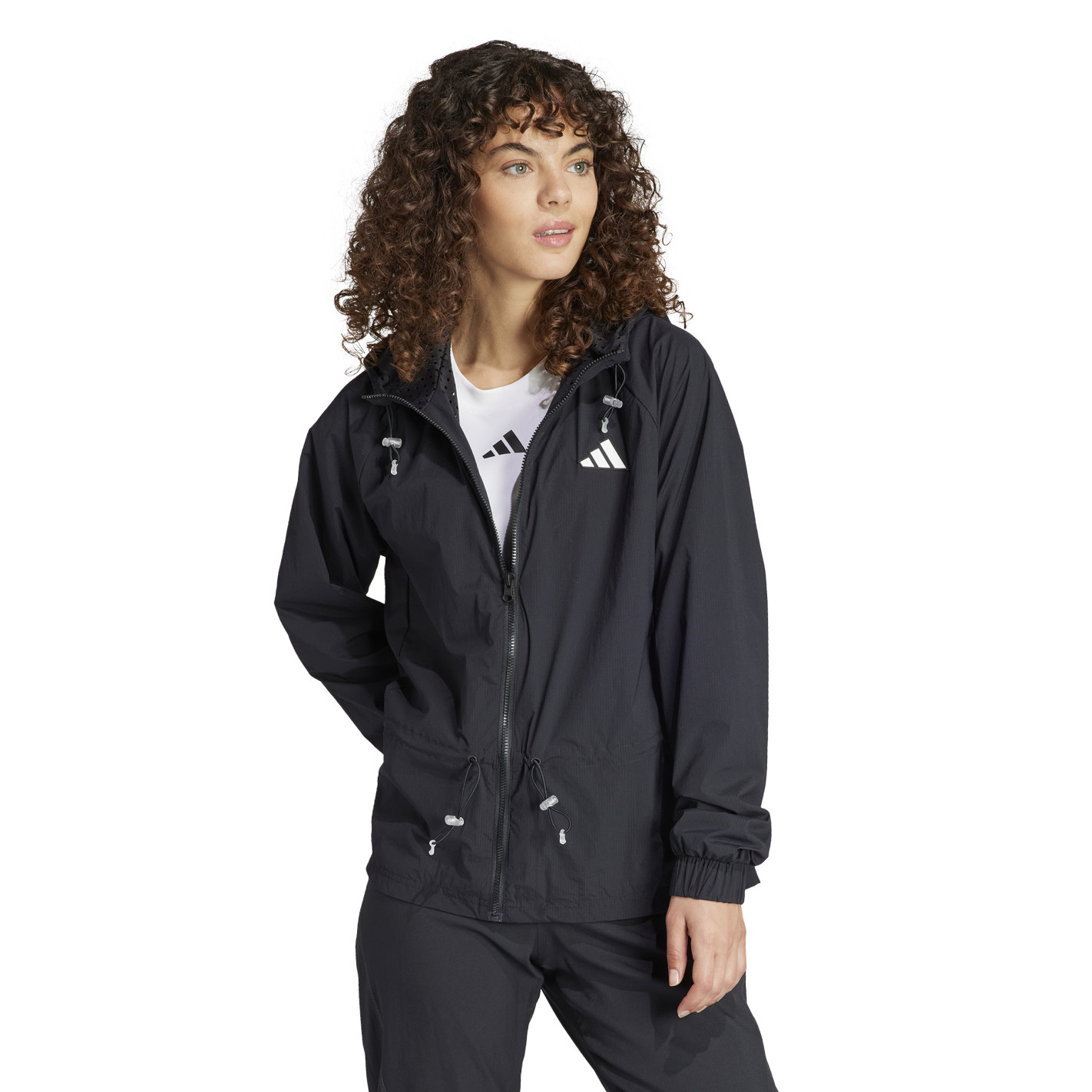 Veste ADIDAS Femme CORE PRO COVER UP Noir Blanc AH 2023
