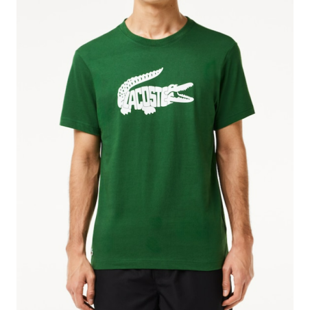 T-Shirt LACOSTE Homme SPORT ULTRA-DRY Vert / Blanc PE 2024