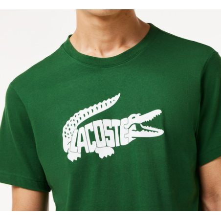 T-Shirt LACOSTE Homme SPORT ULTRA-DRY Vert / Blanc PE 2024