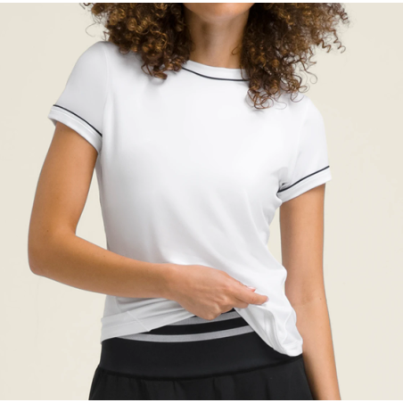 T-Shirt WILSON Femme TEAM SEAMLESS Blanc / Marine PE 2024