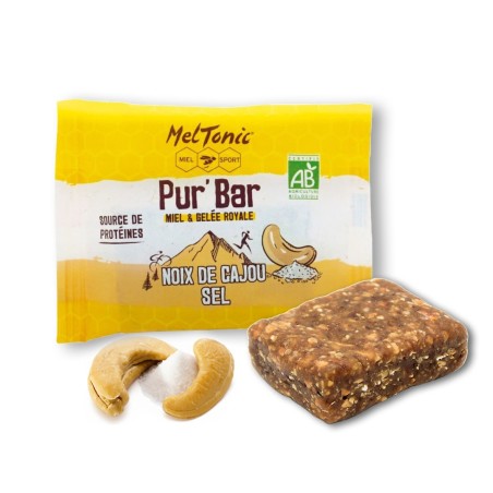 Barre PUR BAR SALEE MELTONIC Noix Cajou / Sel Miel et Gelée Royale 50 gr 2023