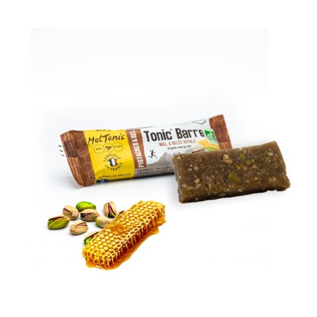 Barre TONIC BAR BIO MELTONIC Pistache / Fleur de Sel Gelée Royale 25gr