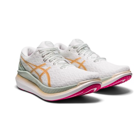 Chaussures Running ASICS Femme GLIDERIDE 2 Blanc / Champagne PE 2021