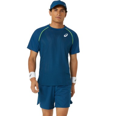T-Shirts ASICS Homme MEN MATCH ACTIBREEZE SS TOP Bleu / Vert AH 2024