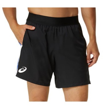 Short Tennis ASICS Homme MEN MATCH 7IN PERFORMANCE Noir / Bleu PE 2024