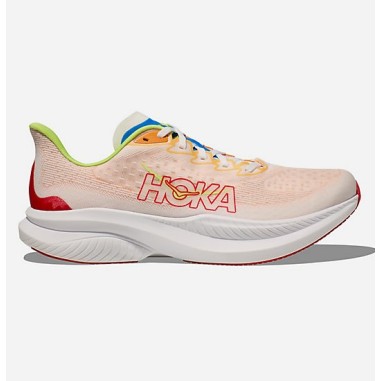 Chaussures Running HOKA Homme MACH 6 Blanc / Orange / Vert AH 2024