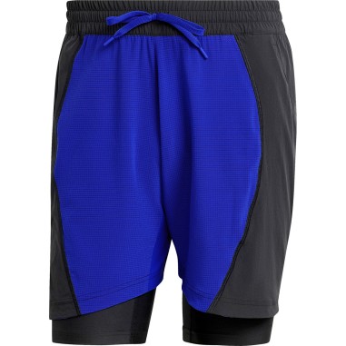 Short ADIDAS Homme 2N1 ATHLETE NEW YORK Noir / Bleu AH 2024